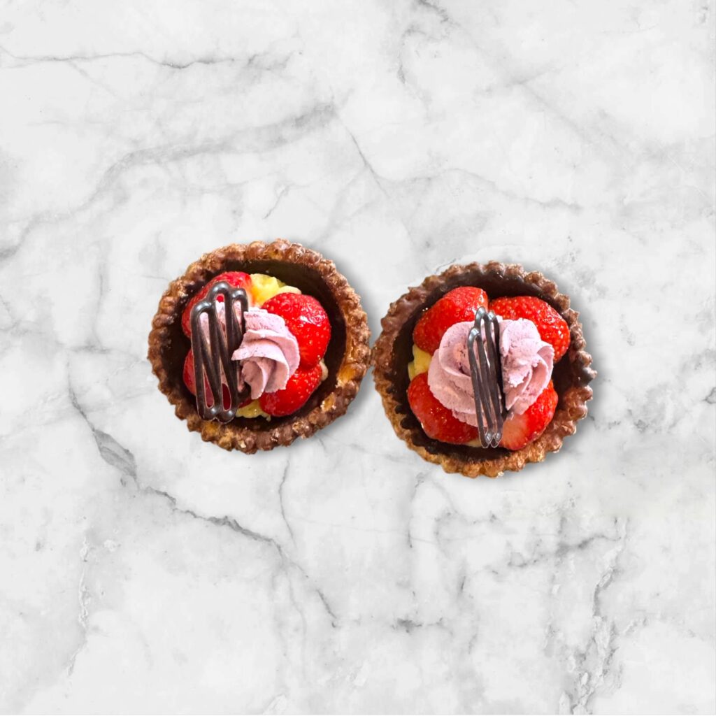 Schelp gebakjes aardbei